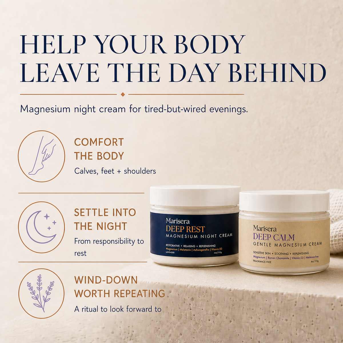Marisera Magnesium Night Cream (Deep Rest and Deep Calm)